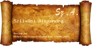 Szilvási Alexandra névjegykártya